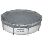 Bestway Pool Cover Grey Polyester Swimming Protective Outdoor Straps Drainage