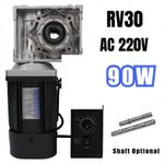 90W RV30 1350RPM AC 220V Worm Gear Reducer Electric Motor Gearbox W/ Controller