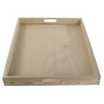 Extra Large Wooden Serving Tray / 50x40cm / Plain Wood Breakfast Dinner Platter 