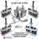 T2 Quick Change Tool Post Set 4 Holders Dixon Type Lathe 26mm Standard Boring