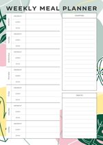 MagFlex® A4 Jungle Leaves Weekly Meal Planner Fridge Magnet