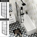 1700/1600/1500mm L Shaped Shower Bathtub Front & End Bath Panel Shower Screen