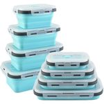 4 Foldable Food Silicone Boxs Collapsible Folding Storage Lunch Boxes Silicone