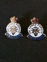 Queen's Crown Veteran pin badges X2
