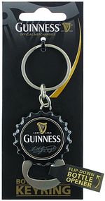 Guinness Black Bottle Cap keyring with flip down bottle opener   2029  (sg)