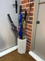 Cream Metal Umbrella Stand Holder Home Indoor Hallway Porch Storage Rack Tidy