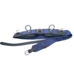 Excelsior nylon lunging strap with rings and selet keys, leather cushion