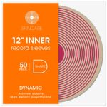 12" Anti-Static HDPE Plastic Rounded Inner Vinyl LP Record Sleeves 50 Pack