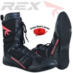 Boxing Boots Lightweight High Top Shoes Gym Training Wrestling Footwear Black UK