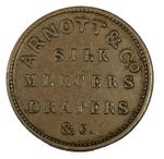 1856 Ireland Cork farthing token John Arnott & Co silk mercers drapers - W# 5660
