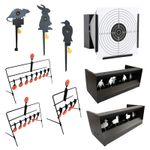 SHOOTING PRACTICE PELLET CATCHER ANIMAL TARGET SPINNING RESETTING AIR RIFLE SET