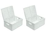 2 x Paper Rope Storage Hamper Basket With Lid - Ideal For Gifts Arpan 