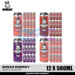 Sneak Energy Drink 12 Pack (12 x 500ml) Can | Zero Sugar with Natural Caffeine