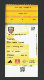 Arsenal v Manchester United 2024-2025 FA Cup Ticket 12/01/2025