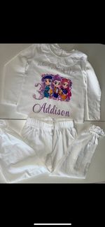 PERSONALISED HUNTRIX KPOP FRILL BIRTHDAY PYJAMA - WHEN I WAKE UP ILL BE KIDS PJS