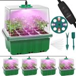 MQFORU Seed Trays with Grow Light, 5 Pack 60 Cells Growing Trays Propagator New