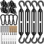 M6 Awning Attachment Set, Heavy Duty Sun Shade Sail 1 cm x 1 cm, M6-45 Black