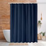 Navy Blue Shower Curtain Mould Proof Mildew Resistant Bathroom Fabric Curtain
