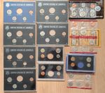 Job lot of USA part year coin sets 1964 - 1985 (No silver) Proof & Unc, 56 coins