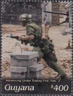 VIETNAM WAR 1968 Battle of Hue US Army Soldier Advances Under Enemy Fire Stamp