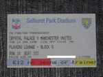 Crystal Palace v Manchester United 1995 used ticket football (Eric Cantona kick)