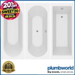 Modern Bathroom Single & Double Ended Straight Bath Gloss White Acrylic Bathtub