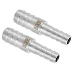 2Pcs 5/8" to 3/8" Hose Barb Reducer Pipe Fitting, 304 Stainless Steel Adapter