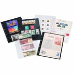 Stamp Stock Pages GRANDE BLACK Plastic Pocket Sheets for Grande Album Lighthouse