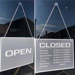 OPEN & CLOSED SHOP DOOR WINDOW SIGN PERSONALISED WITH YOUR OWN TIMES PRINTED