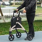 Folding 3 Wheel Rollator Aluminium Tri Walker w/ Adjustable Handle Bag