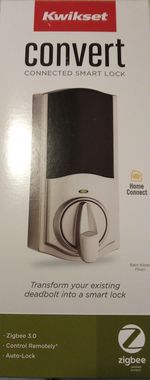 Kwikset Convert: Smart Lock Satin Nickel Home Never Used - MISSING Zigbee Module