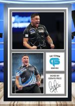 (39) gerwyn price signed a4 photograph framed unframed Darts Memorabilia reprint