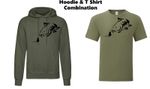 Carp Fishing Clothing - Hoodie & T shirt Combination - Olive Green 