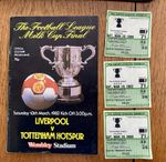 Milk Cup Final 1982 Liverpool v Manchester United Plus Three Tickets