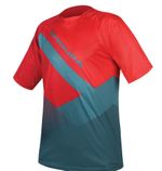 ENDURA MTB JERSEY SINGLETRACK II LTD PETROL BLUE RED PRINT TEE ENDURO SIZE M