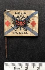 Rare paper First World War ‘Help Russia’ Red Cross Flag Day Fundraising Pin  