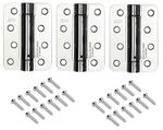 Pack of 3 Fire Rated Steel Radiused Self Closing Single Action Spring Hinges