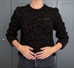 GANNI Charcoal Flecked Puff Shoulder Jumper XS