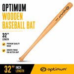 Baseball Bat 32” High Performance Durable Wooden Bat Quality Brand Optimum