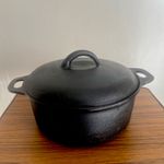 Cast Iron Vintage French Cast Iron Casserole Pot with Lid Excellent Condition