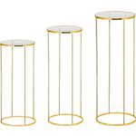 Tectsia 3pcs Metal Cylinder Pedestal Stand for Party Decorations – Gold