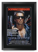 The Terminator Movie Poster Cast Signed Printed Autograph A3 Framed Memorabilia