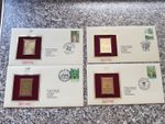 1983 British Gardens 22ct Golden Replicas Of British Stamps