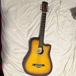 Beginners Acoustic Guitar 6-String Sunburst Cutaway Right-Handed Wood Body