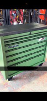 Snap-on Large Green 7-Drawer Lockable Tool Chest on Wheels 240kg 40 inch rollcab