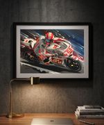 MARCO SIMONCELLI  MotoGP A3 print from painting by Greg Tillett poster Wall art