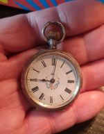 Antique Swiss 935 Fine Silver Pocket Watch