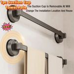 1pc Strong Suction Cup Towel Rack Single Towel Pole Wall Mounted Bathroom