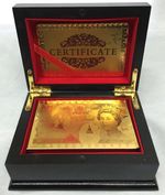 24K Karat 99.9% PURE GOLD PLATED £50 POUNDS Playing cards DECK WITH WOODEN BOX 