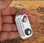 Mini Keychain Compass Thermometer Portable Outdoor Hiking Survival Tool